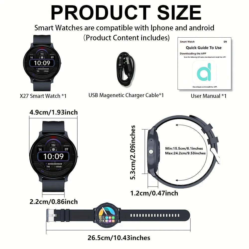 LAXASFIT New Smartwatch 2024 Smartwatch Bluetooth Talk Men Women IP68 Waterproof Smartwatch Fitness Bracelet Customized Dials