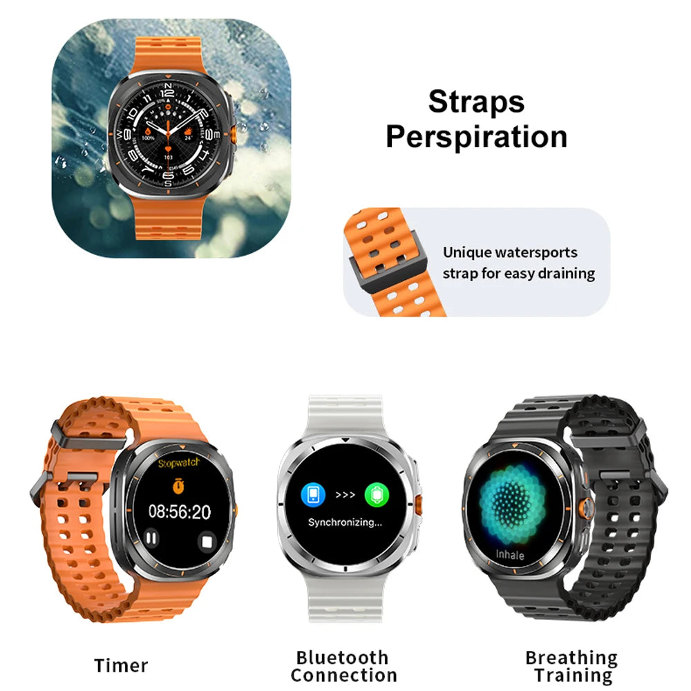 2024 New TF7 Ultra Smartwatch Men Woman AI Voice Assistant Heart Rate Detection Flashlight Sports Mode Bluetooth Call Smartwatch