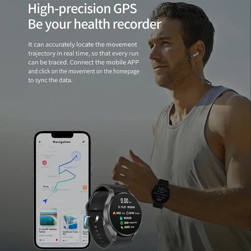 For Huawei Xiaomi Smartwatch Men Galaxy 2024 New Watch 6 IP68 Waterproof Korean Support GPS Track Fitness Tracker S3 Smartwatch