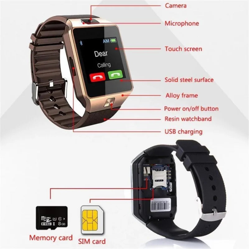 2024 Multifunction Smartwatch Bluetooth Calling Camera Message Alerts Gprs Location Mp3 Sim Card Phone Smart Watch for Android