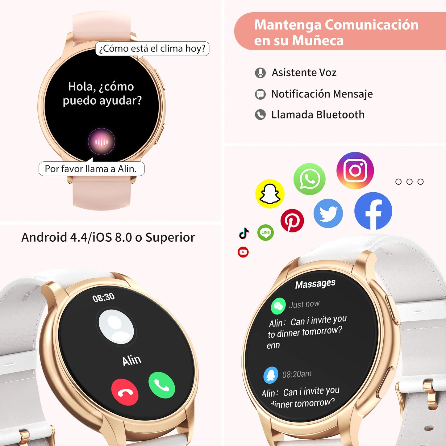 2024 NFC Smart watch function HD call 120+ Sport Mode for Xiaomi ios Gift for Women heart rate blood pressure smartwatch ladies