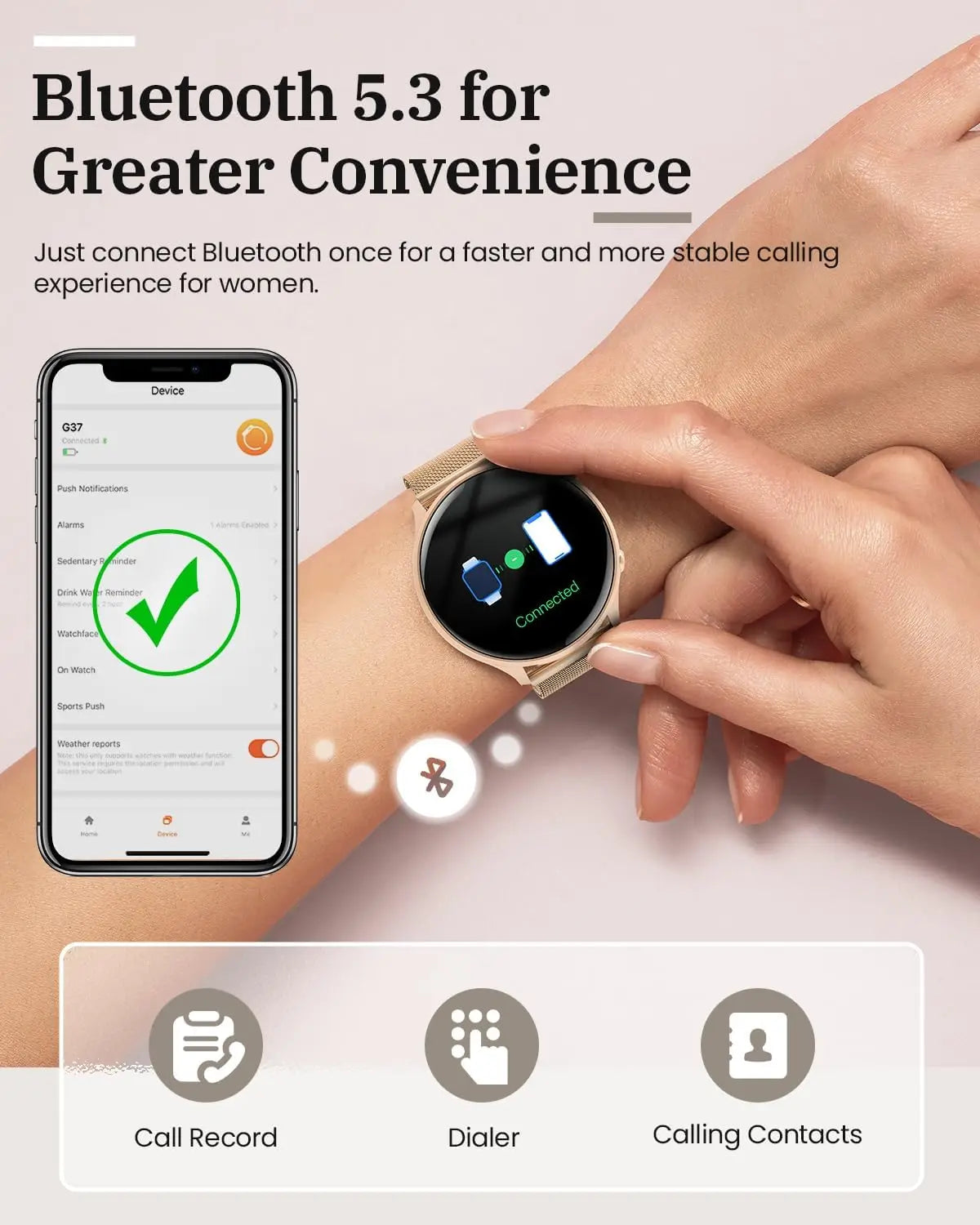 2024 Women smart watch for Android IOS mobile phones Heart rate and blood pressure monitoring waterproof fitness smartwatch