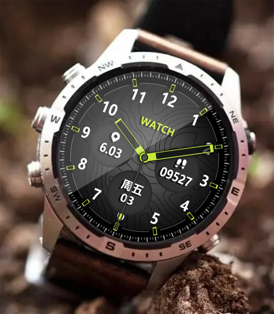 For Huawei Xiaomi 2024 New Bluetooth Call Smart Watch Men GPS Sports Compass IP68 Waterproof Rugged Military Smartwatches+Box