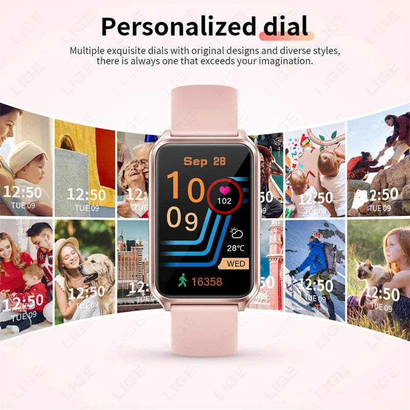 LIGE Men Smartwatch For Xiaomi Women Smart Watch Bluetooth Calling Health Monitoring Sports Watch Waterproof New Lady watch 2024