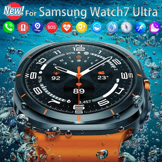 2024 New For Samsung Galaxy Watch 7 Ultra GPS Track Smart Watch Men AMOLED Always Display Clock BT Talk Sport Smartwatches Women