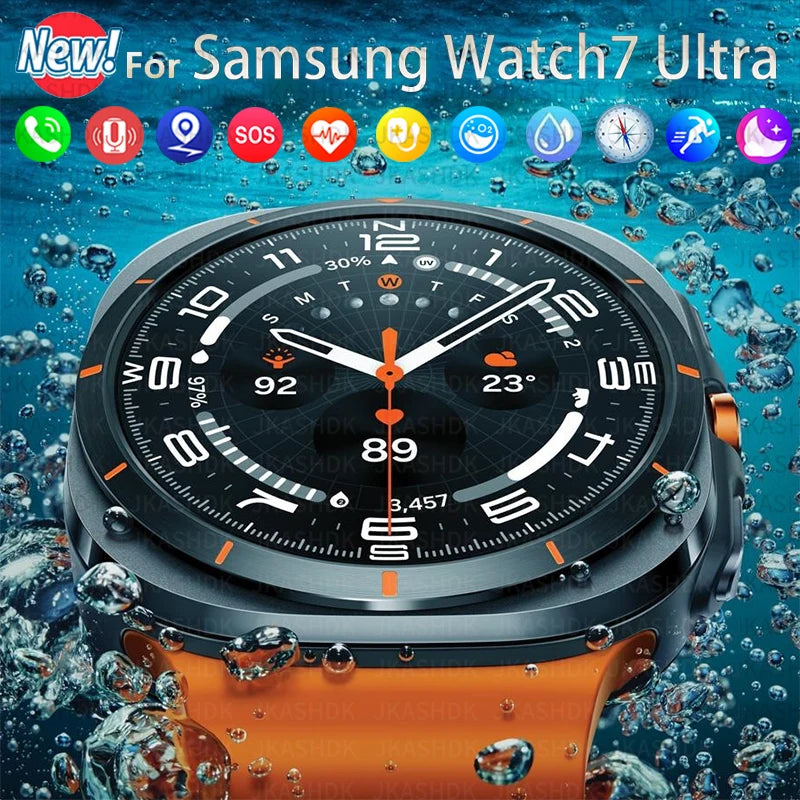 2024 New For Samsung Galaxy Watch 7 Ultra GPS Track Smart Watch Men AMOLED Always Display Clock BT Talk Sport Smartwatches Women