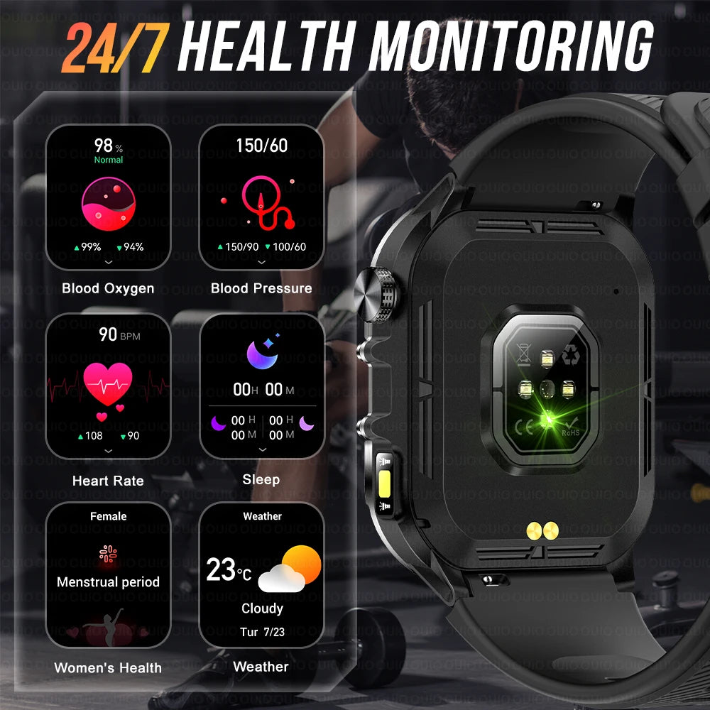 2024 New For Xiaomi Upgrade Sport smartwatch Men 370mAh Battery GPS Track Compass Altimeter Call Outdoors Waterproof Smart Watch