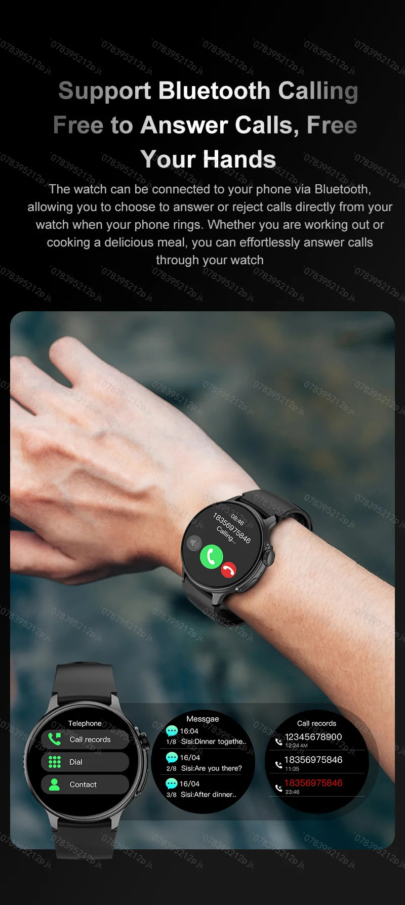 Amoled Watch 2024 New Ladies Man Connected Bluetooth Fitness Digital Electronic Original Sports Smartwatch for Women Waterproof