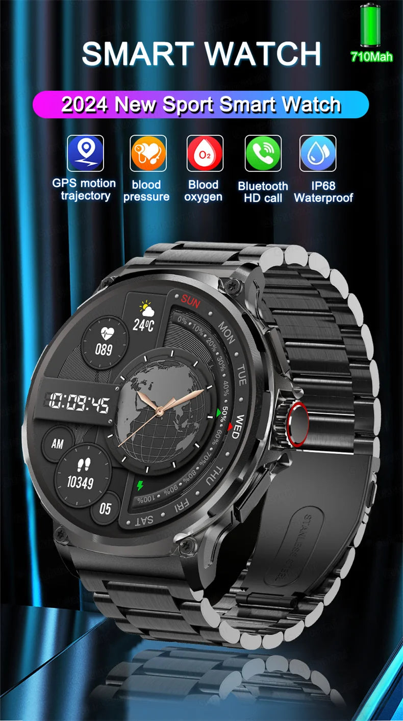 2024 New For Huawei GPS Track Smart Watch Men 1.85-Inch Ultra HD AMOLED Screen 710 Mah Battery Call Sports Waterproof Smartwatch