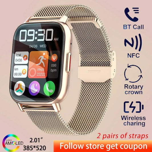 2024 New Women Men Smartwatch HD Bluetooth Call Heart rate Sports Track Ai Voice assistant IP67 Waterproof Smartwatch For Xiaomi