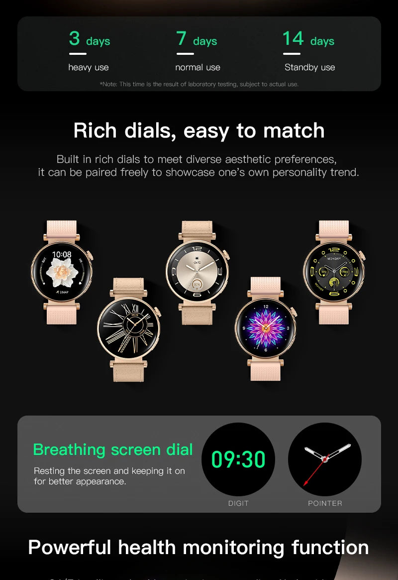 HD Bluetooth Call Smart Watch 2024 Health Monitoring Exercise Tracking NFC Multi-functional Android Apple Smartwatch For Women