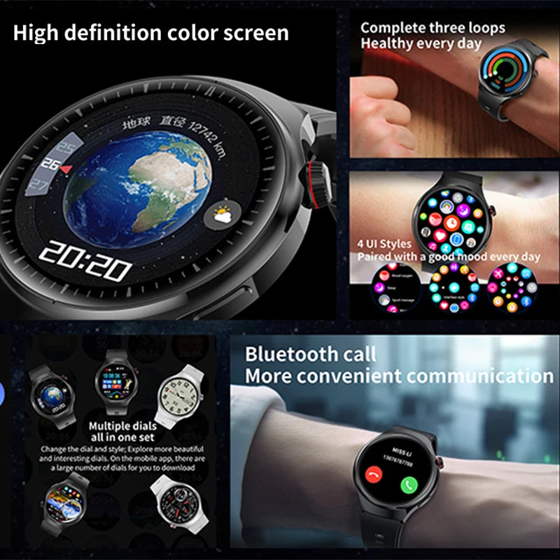 2024 New For Huawei GT4 Pro Smart Watch Men IP68 Water proof AMOLED 360*360 HD Screen Heart Rate Bluetooth Call SmartWatch Gift