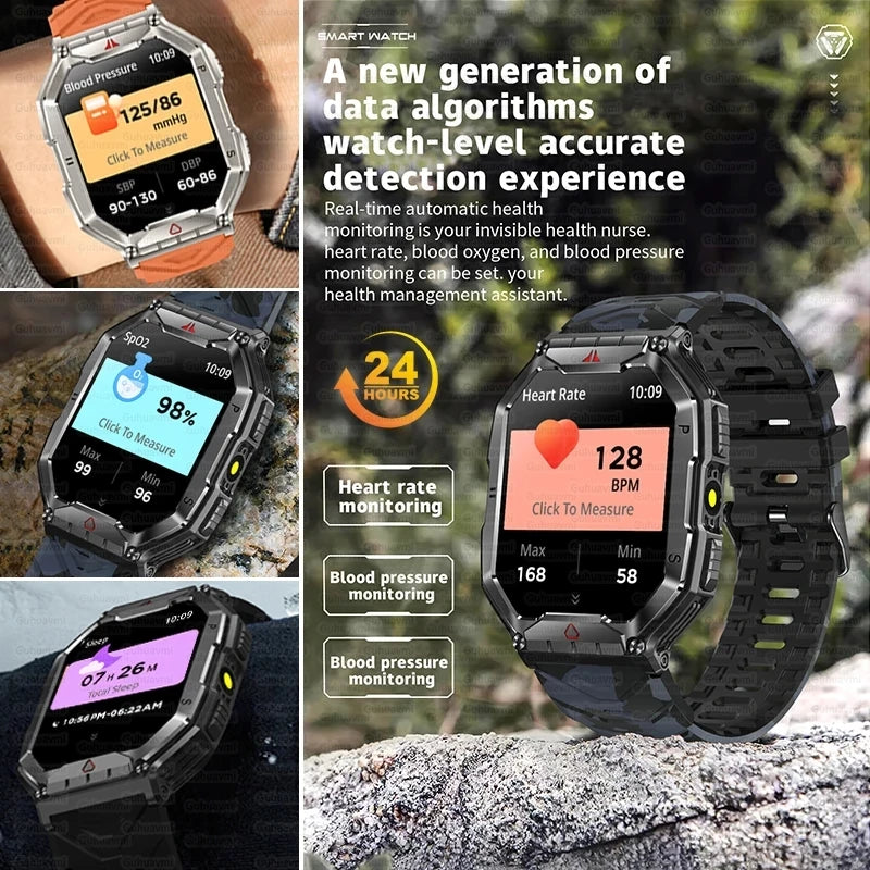 2024 New For Xiaomi Outdoor Smart Watch Men 2.01-Inch HD Screen GPS Compass 650 mAh Battery Waterproof Bluetooth Call SmartWatch