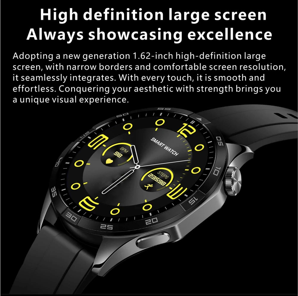 2024 New Blue Tooth Call Smart Watches Men 1.62'' HD Screen Compass Smartwatch NFC AI Voice Sports Fitness Waterproof Music