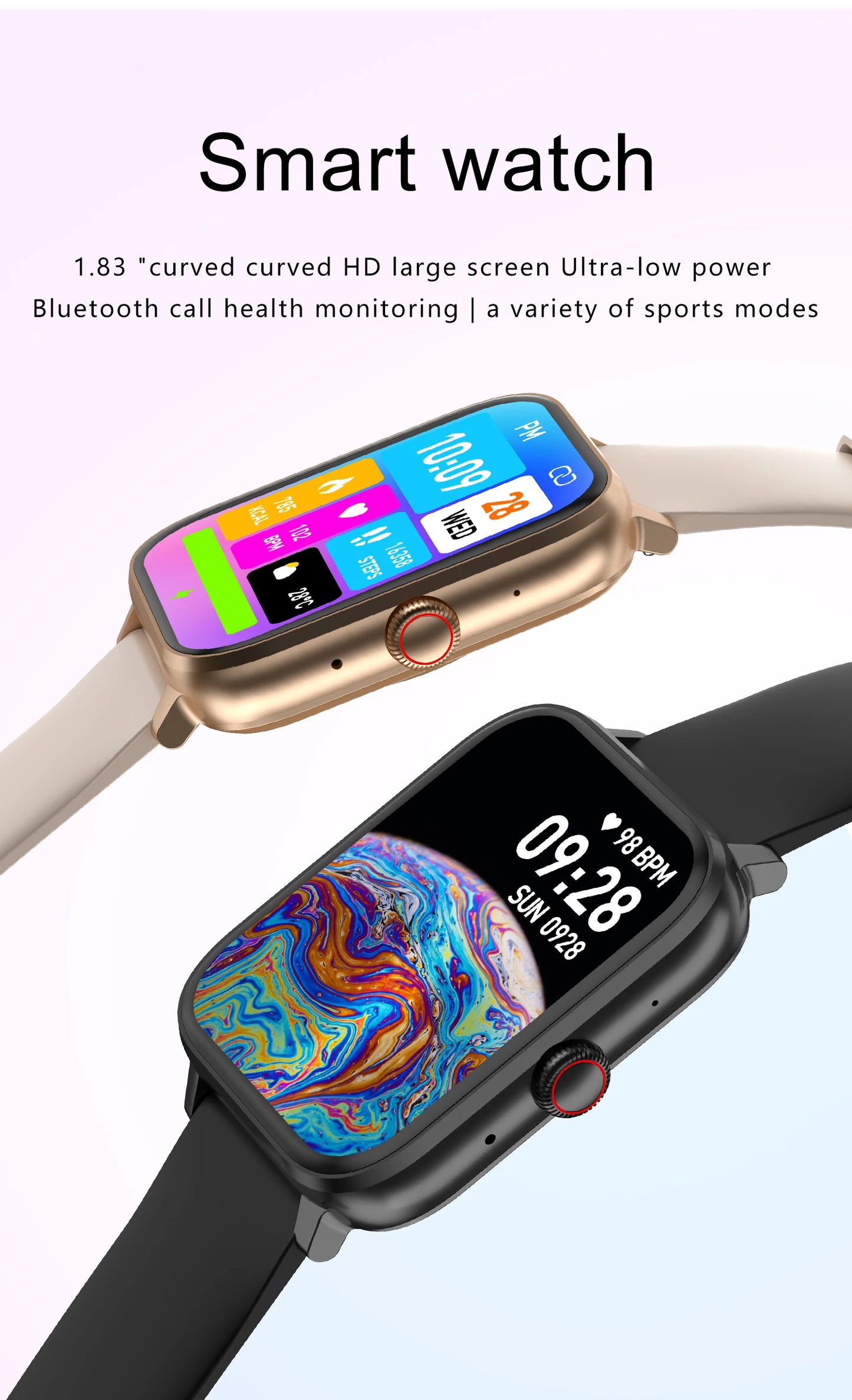 2024 New Smart Watch Smartwatch J124 Men Women Waterproof 1.83" Bluetooth Call Full Touch Screen Sprot Fitness for Android IOS