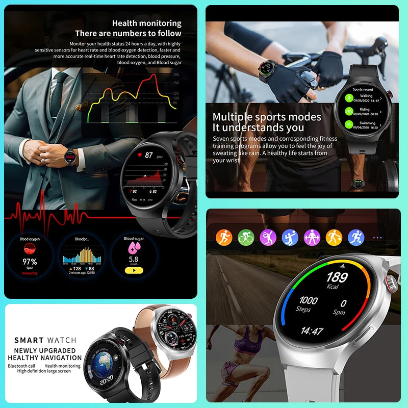 2024 New Original WATCH 4 smartwatch Men Heart Rate 1.46 Inch 360*360 AMOLED HD Screen Always Display Bluetooth Call Smartwartch