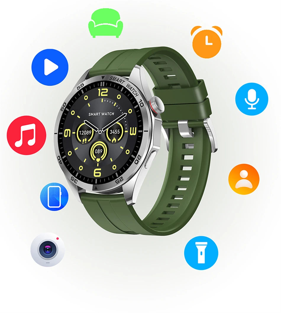 2024 New Business Smart Watch Men's Heart Rate Oxygen Monitoring GPS Sports Fitness Watch AI Voice Bluetooth Call Smartwatch Men