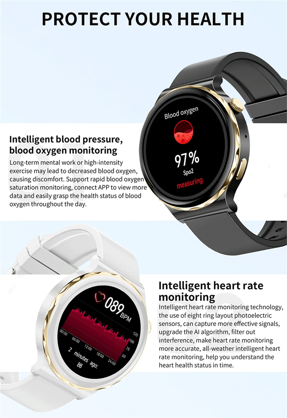 2024 New ECG+PPG Bluetooth Call Smart Watch Women HD Sreen Custom Dial IP68 Waterproof Ladies Smartwatch Men For Android IOS