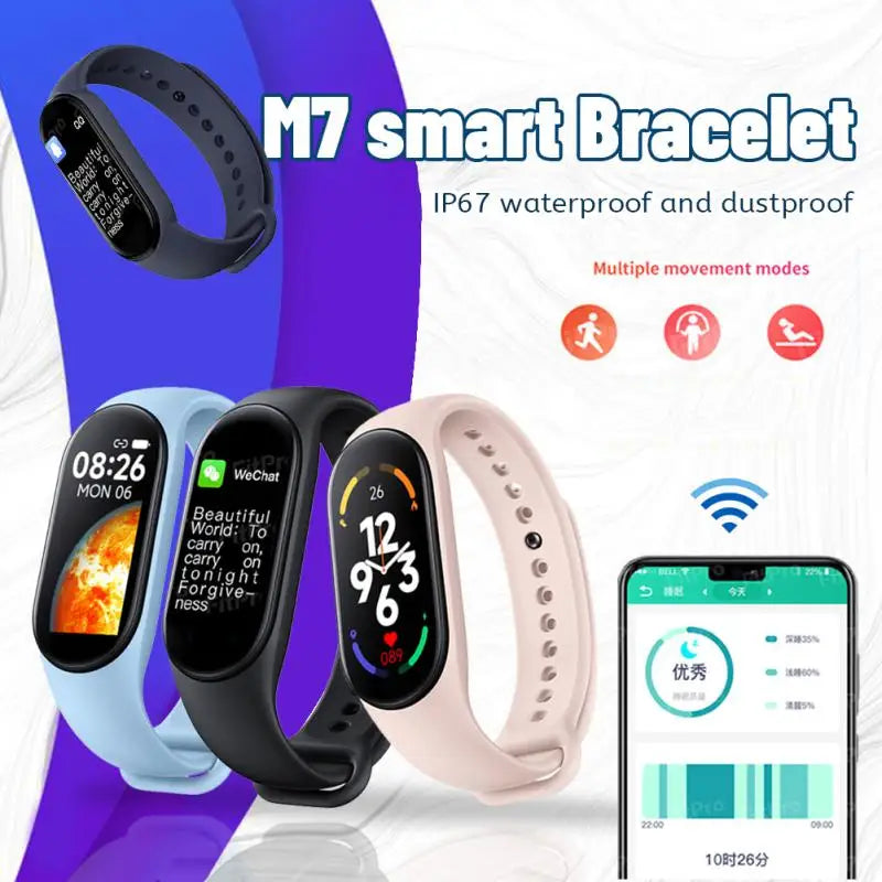 M7 Pedometer Men Women Smartband M7 Heart Rate Smartwatch Fitness Tracker Blood Pressure Sport Smart Bracelet For Mi Band 7