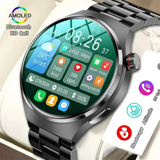 For HUAWEI GT4 Pro GPS NFC Smart Watch Men 360*360 AMOLED Screen Heart Rate Bluetooth Call IP68 Waterproof Man Smartwatch 2024