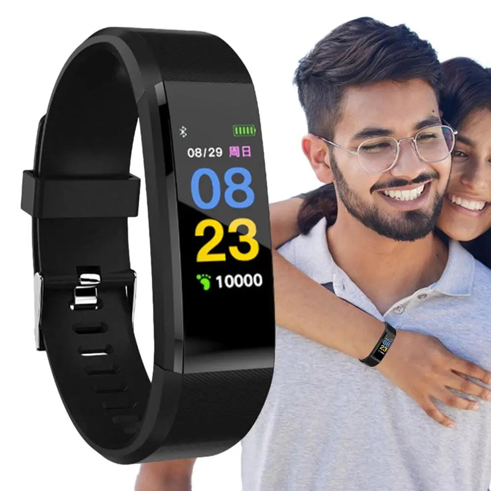 115HR smart bracelet color screen 115plus heart rate and blood pressure monitoring waterproof sports pedometer Original Fitness