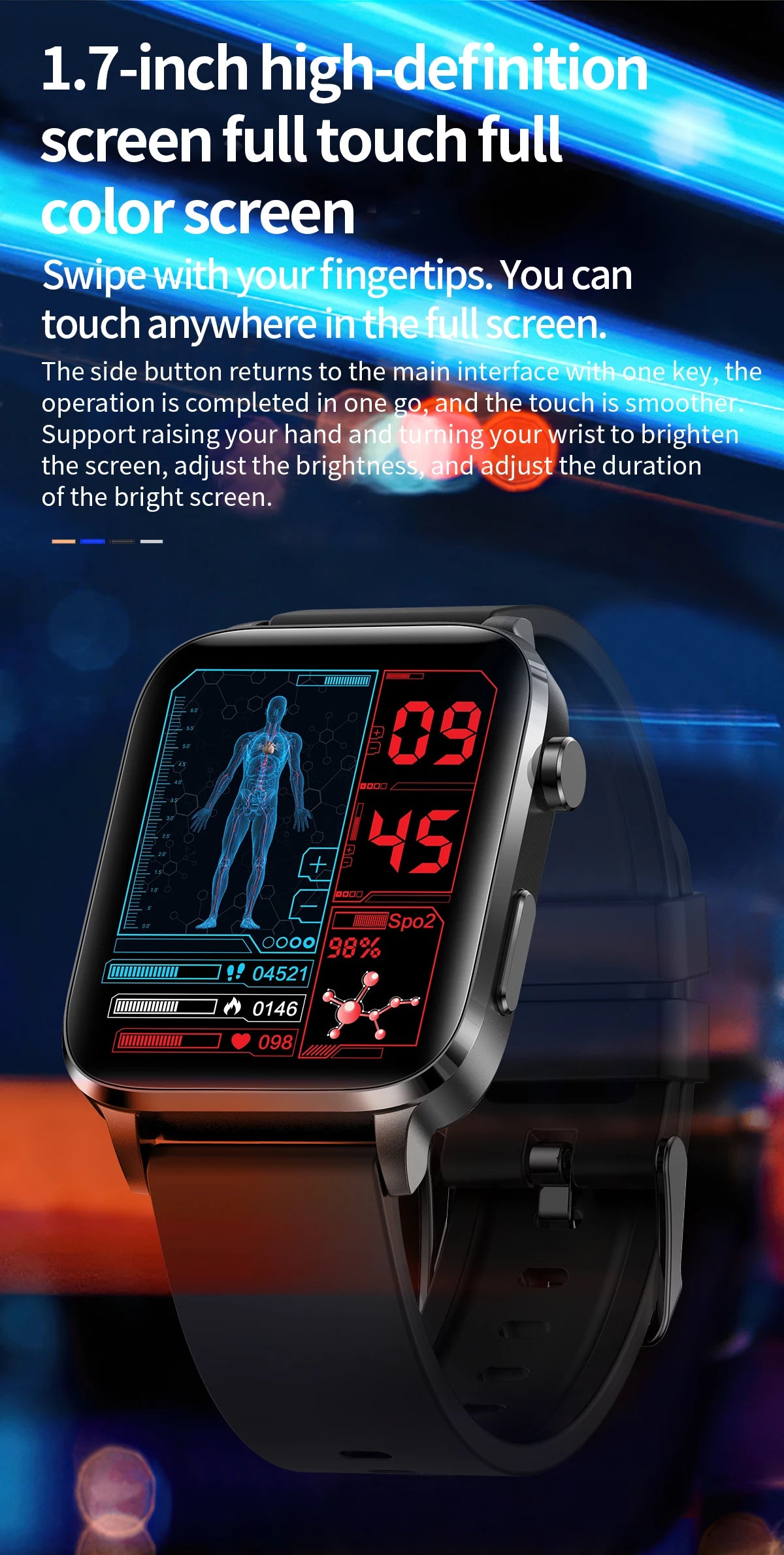 Blood Sugar Smart Watch Men Sangao Laser Treat Health Heart Rate Blood Pressure Sport Smartwatch Women Health Monitoring Watches