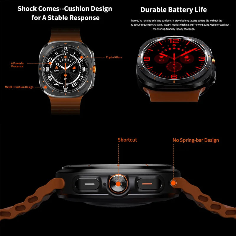 2024 New GPS Track Compass Smartwatch Men AMOLED Always Display Clock BT Call NFC Control Sport Smart Watch for Men Women