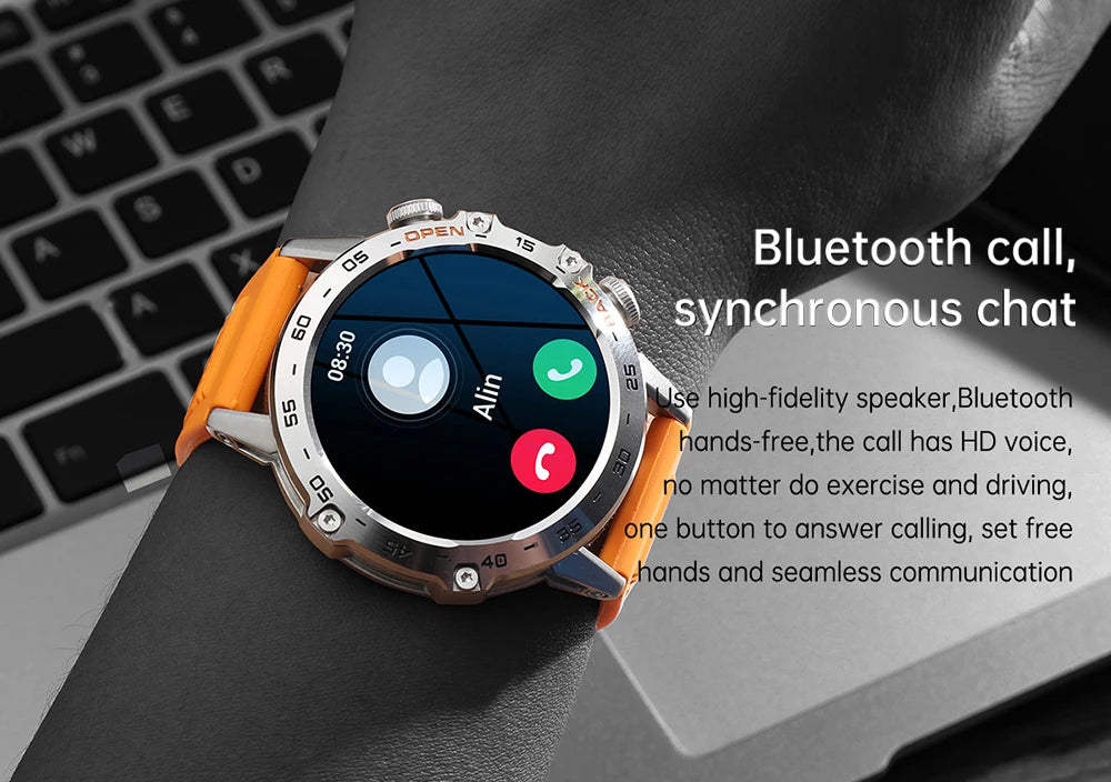 MEVADEN Steel 1.39 Bluetooth Call Smart Watch Men Sports Fitness Tracker Watches IP67 Waterproof Smartwatch for Android IOS K52