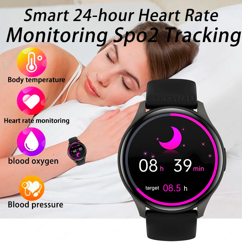 2024 New Bluetooth Calling Heart Rate Sleep Monitor Sport Models Smart Watch 1.43 inch Full Screen For Men Women Smartwatch+Box