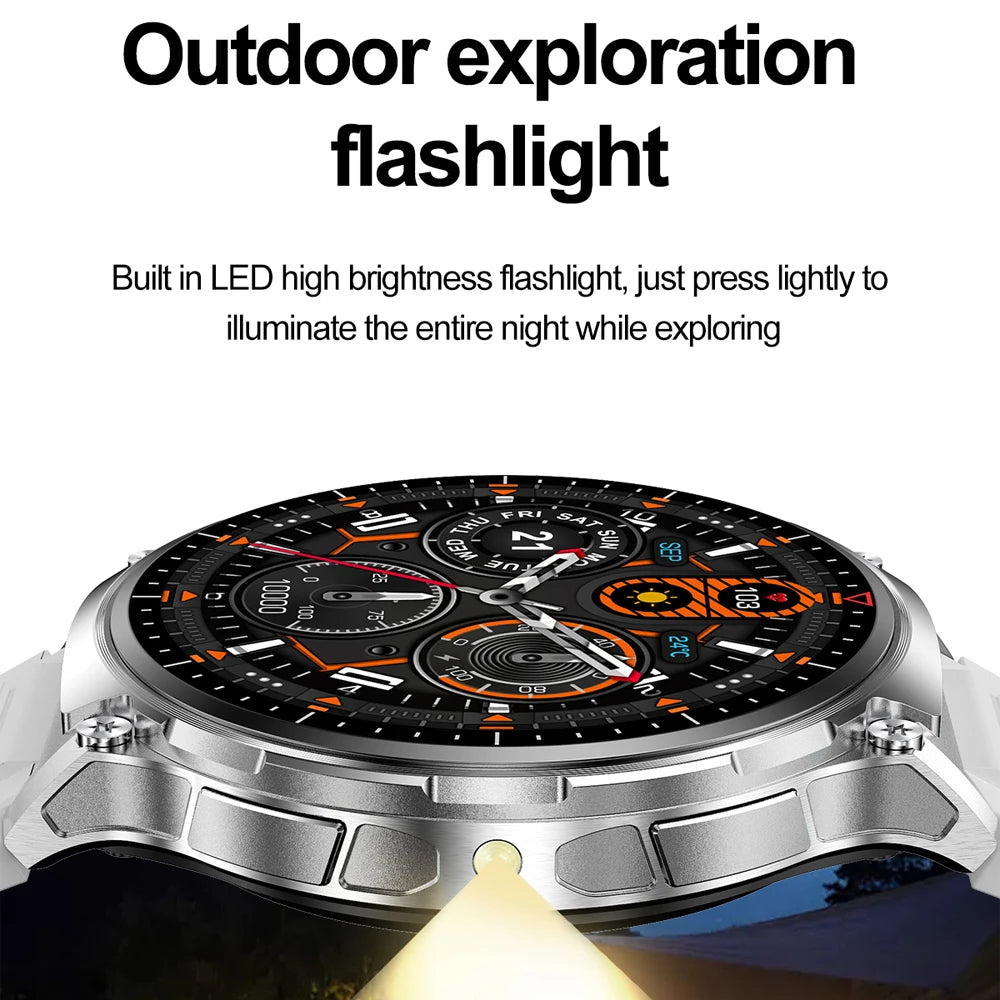 For Huawei New ECG+PPG Smartwatch Men's LED Flashlight 100+ Sports Fitness Business Men Watches Compass Calling Smart Watch 2024