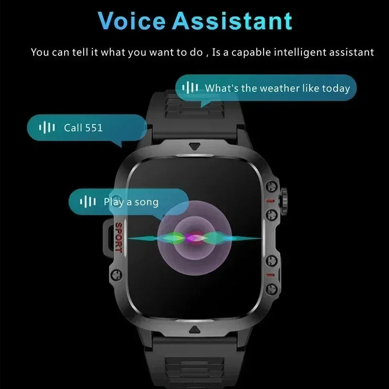 2024 Outdoor Smart Watch Men Bluetooth Call Smarthwhatch 3ATM Waterprof Watches Ai Voice Sport Smartwatch For Android Xiaomi IOS