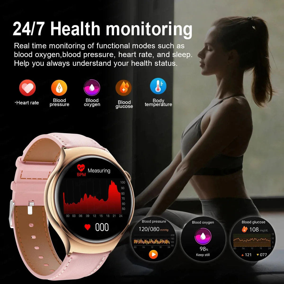 For Xiaomi 2024 New Lady Fashion Smart Watch women AMOLED HD Screen GPS Heart Rate Bluetooth Call Waterproof Outdoor SmartWatch