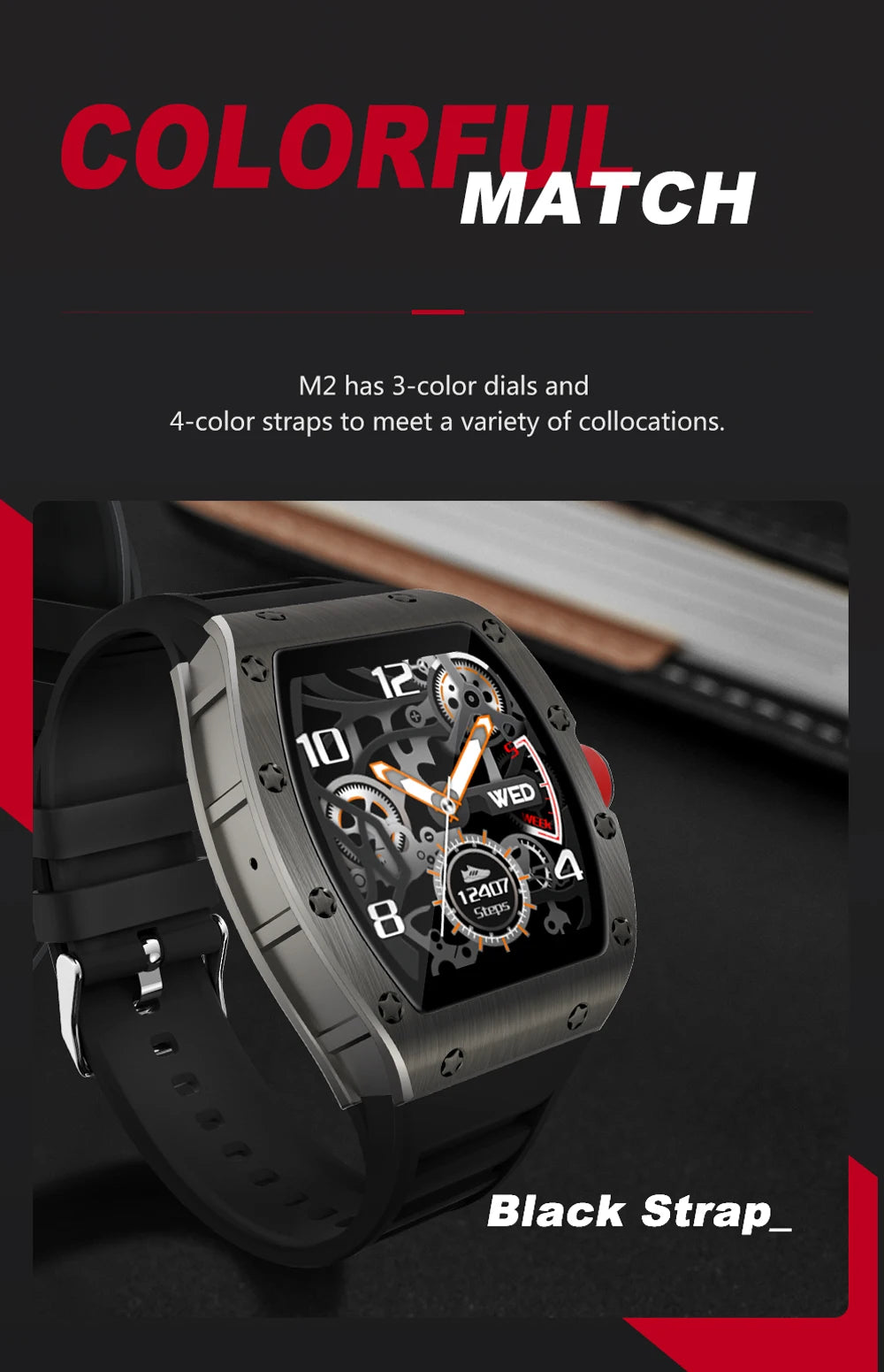 2024 New 1.3" Men Full Touch Screen Business Smart Watch Heartrate Monitoring Sports Fitness Tracker Music Waterproof Smartwatch