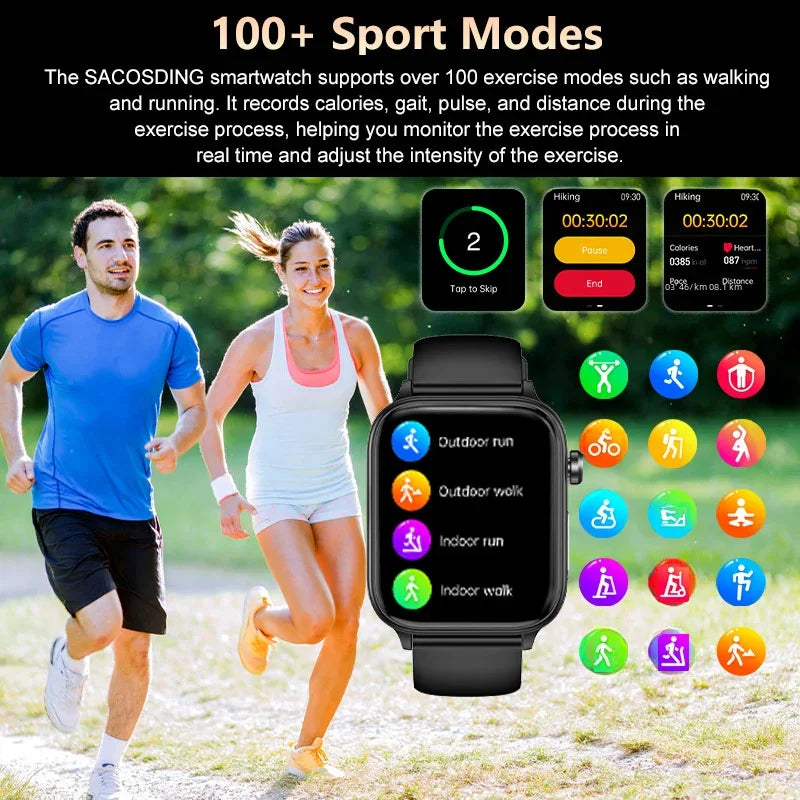 2024 New  ECG+PPG Bluetooth Call Smartwatch Blood Sugar Uric Acid Health Smart Watch Sports Smartwatch Men For Xiaomi