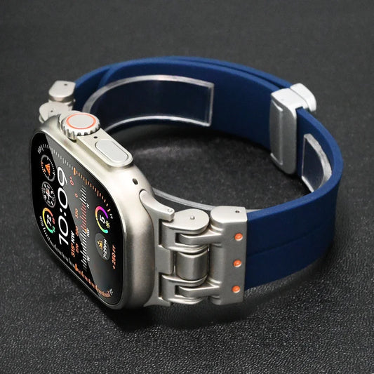 Magnetic Silicone Band for Apple Watch Ultra 2 49mm 9 45mm Loop Bracelet Strap for iWatch Series 7 8 6 5 4 Se ultra 49 44mm 42mm