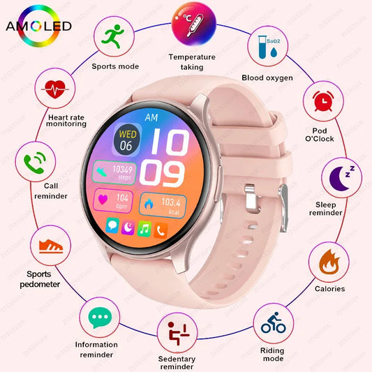 2024 New Smart Watch Women Heart Rate Blood Pressure Multiple Sports modes Fitness Tracker Bluetooth Call Smartwatch Men Lady