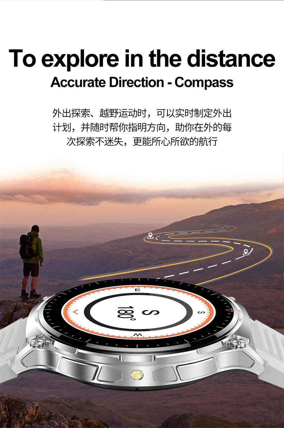 2024 New For Xiaomi Outdoor Military Smartwatch Men GPS Track Bluetooth Call IP67Waterproof Compass LED Lighting Men SmartWatch