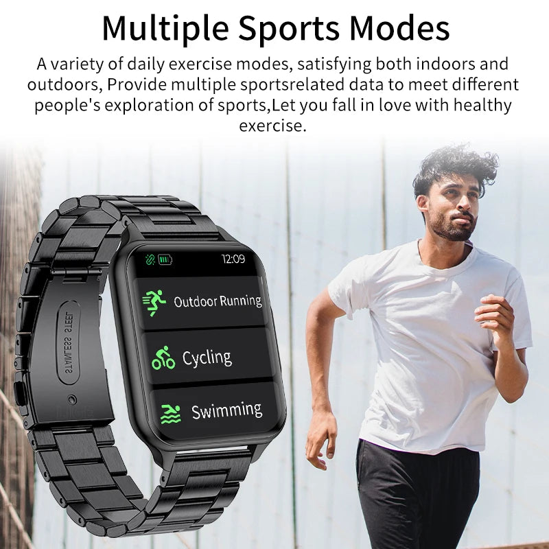 2024  New Smart Watch Body Temperature Flashlight Call Reminder Smartwatch Custom Wallpaper Sports Fitness fashion Watch For Men