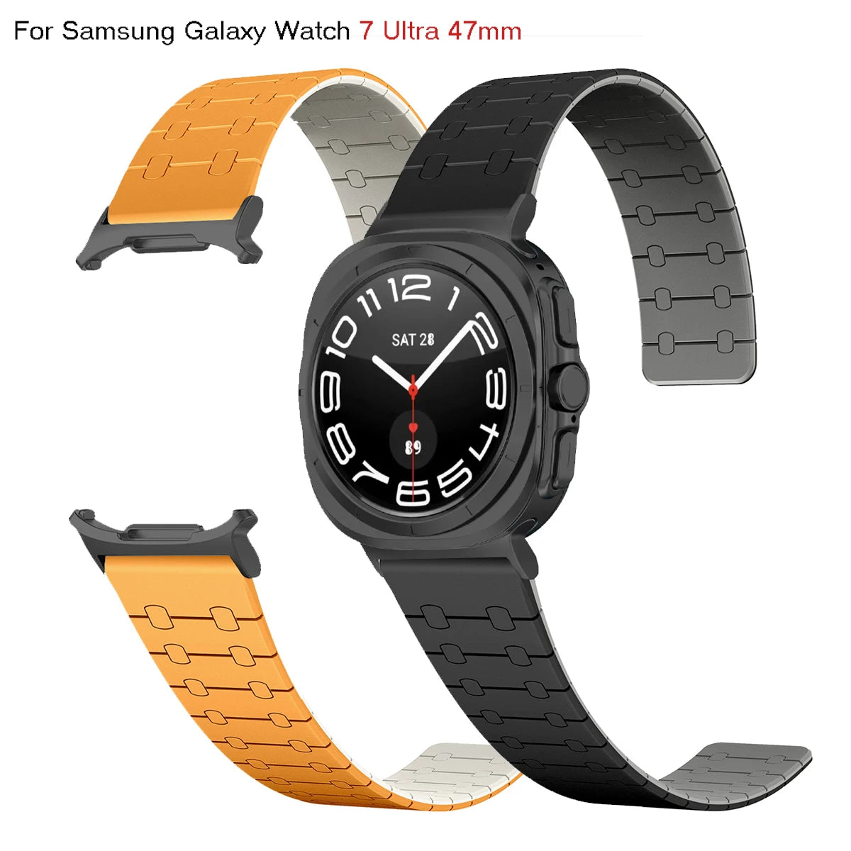 Magnetic Silicone Loop Band for Samsung Galaxy Watch 7 Ultra 47mm Sport Strap for Watch 7 Ultra 47mm No Gaps Quick Fit Bracelet