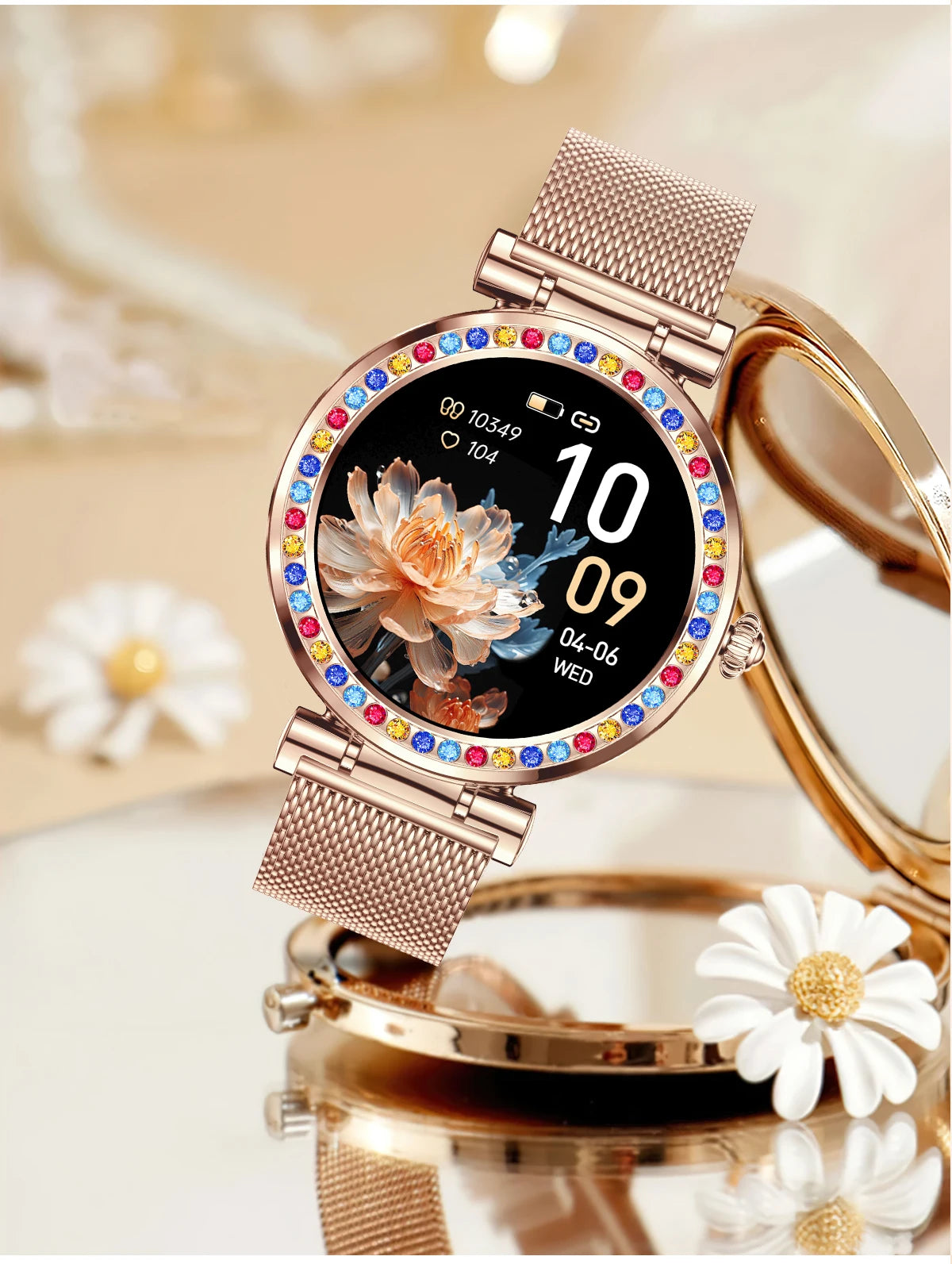 LIGE Pretty Colored-diamonds Smart Watch Woman 2024 Bluetooth Call Waterproof Smartwatch Women Custom Watch Face Ladies Watches