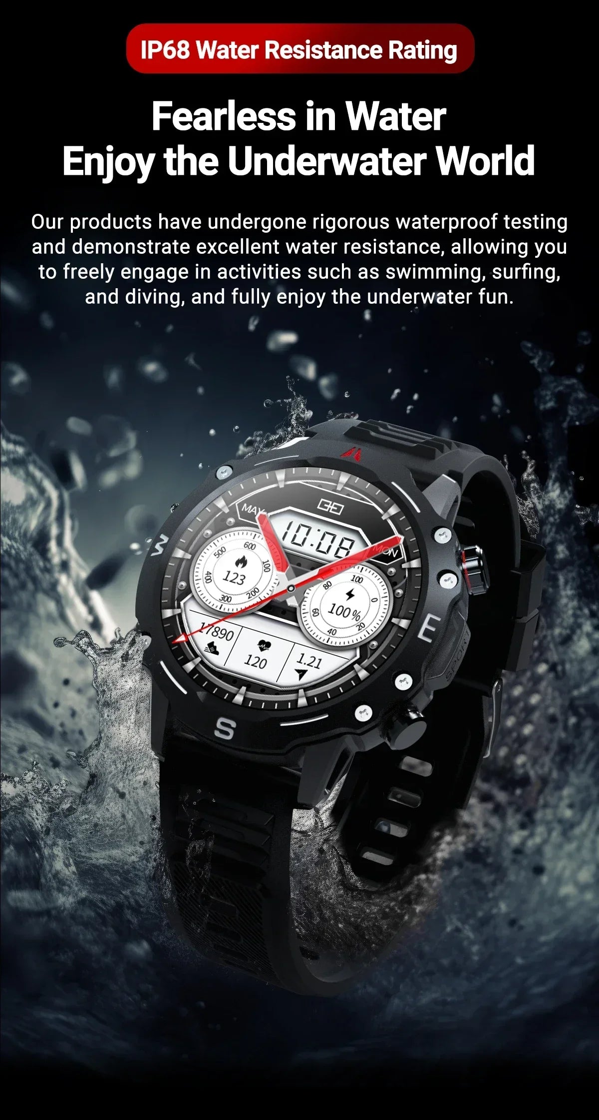 Zordai OD2 Rugged Military GPS Track Smart Watch Men Bluetooth Call 3ATM Waterproof Outdoor SmartWatches For Huawei Xiaomi 2024