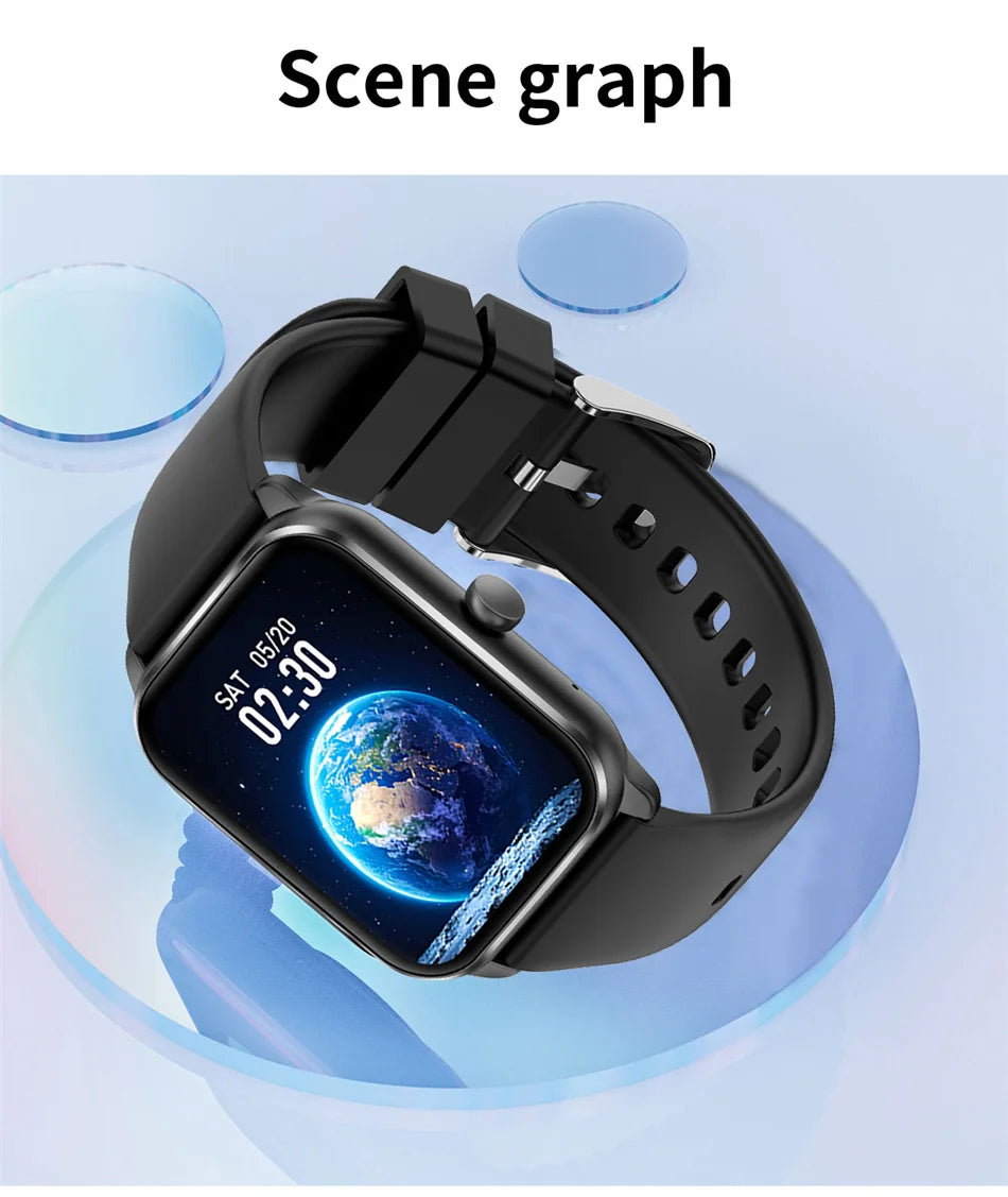 2024 New For Xiaomi Huawei 1.85 inches Bluetooth Call Smartwatch Women Men AMOLED 240*284 HD Pixel Display Smartwatches Ladies