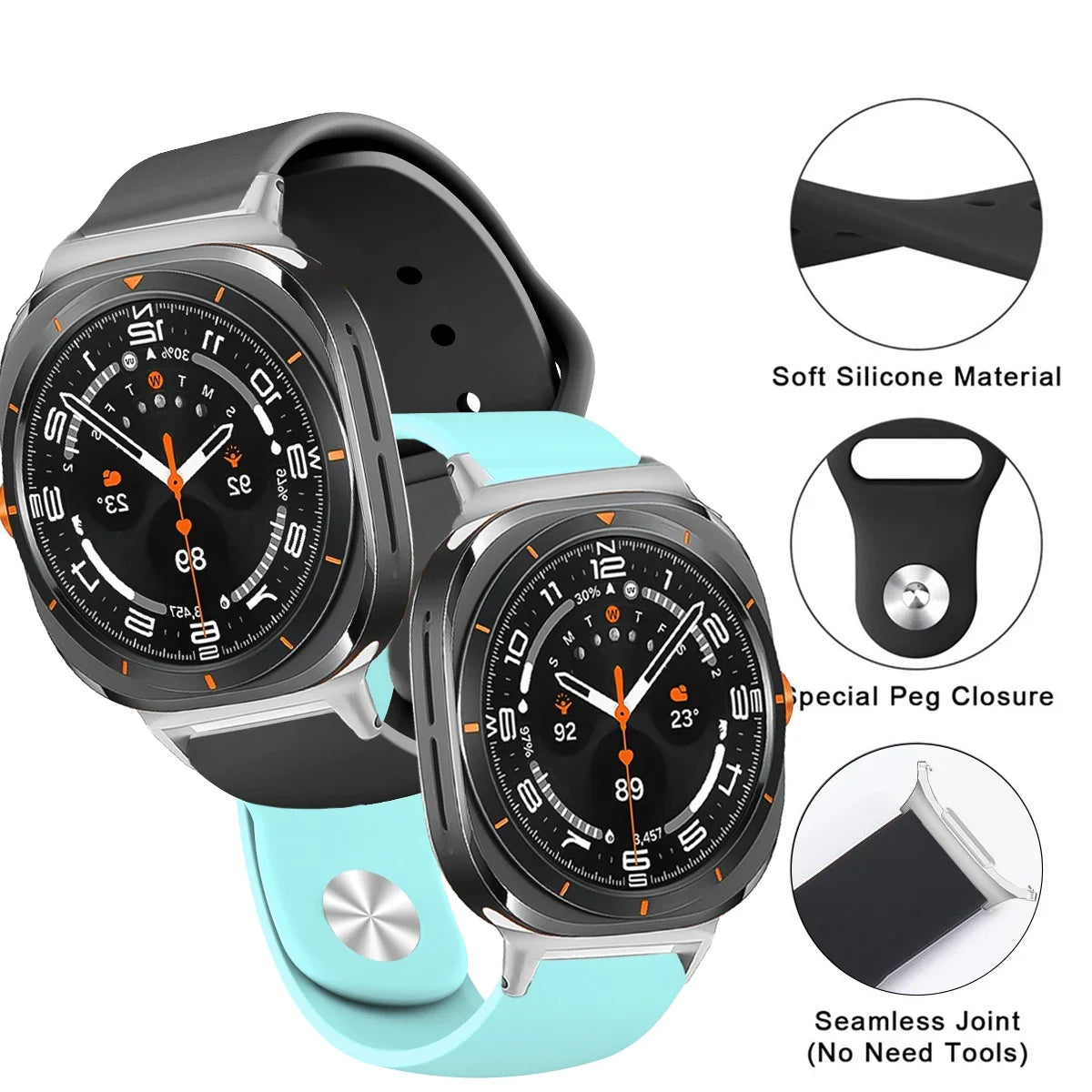 Silicone Sports Band for Samsung Galaxy Watch 7 Ultra 47mm Strap Soft Bracelet Wristband for Galaxy Watch Ultra Watchband Correa