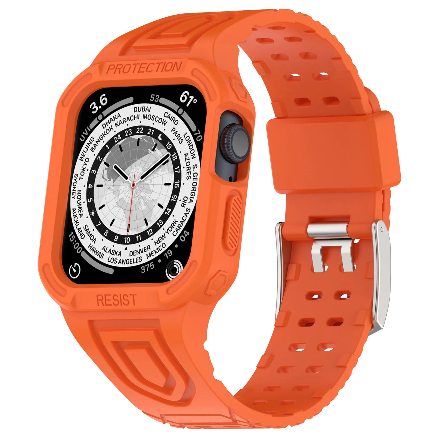 Integrated Case+Silicone Strap For Apple Watch Band Ultra 2 49mm 45mm 41mm TPU Band for iWatch Series 9 8 7 6 5 4 SE 44mm 40mm