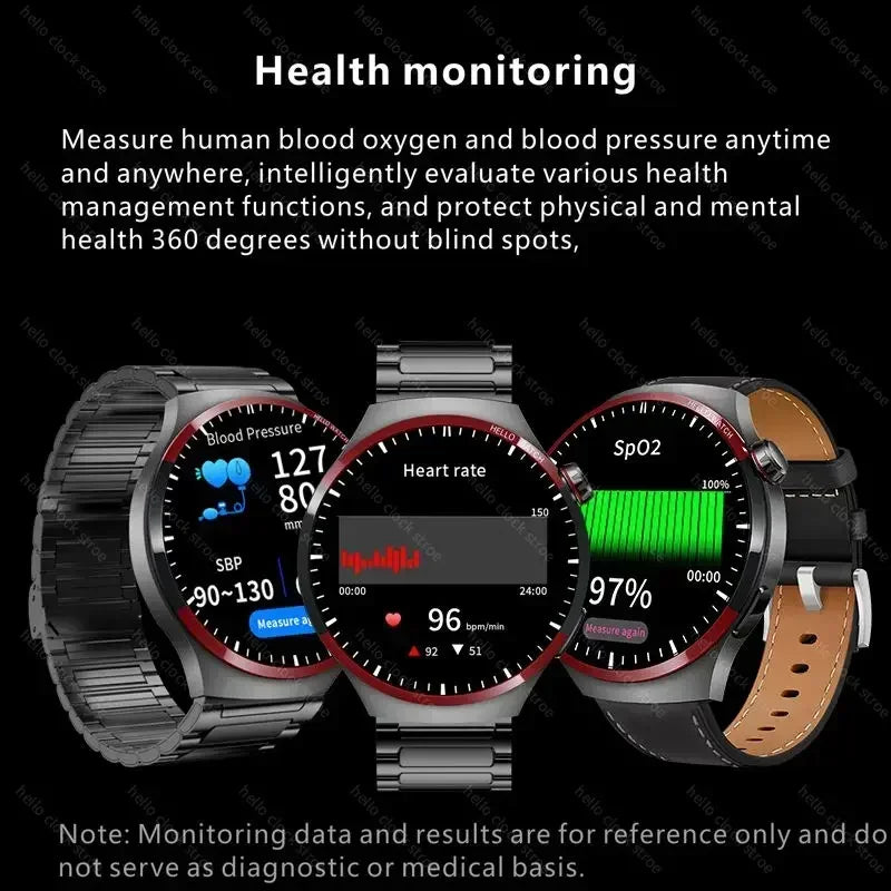 For Huawei Smartwatch 2024 Hello Clock AMOLED 4G ROM NFC Compass Bluetooth Call Sports Smart Watch Men Women PK 3 Plus GT 4 Pro