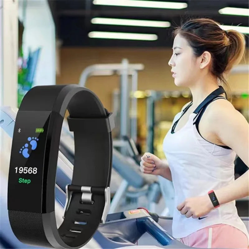 New Smart watch 2024 Men Sport Fitness Tracker Watches Women Blood Pressure Heart Rate Monitor Smart Band Wristband 115 Plus