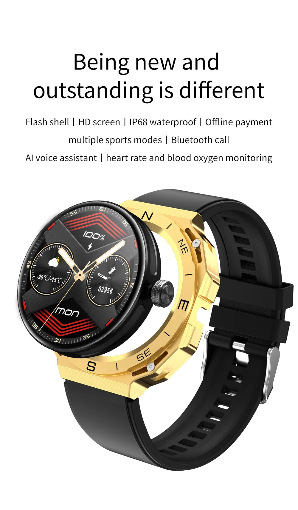 2024 XUESEVEN SK22 Innovative Design Double Border Men Smartwatch Rotary Button ECG Bluetooth Call Waterproof Smart Watch Men