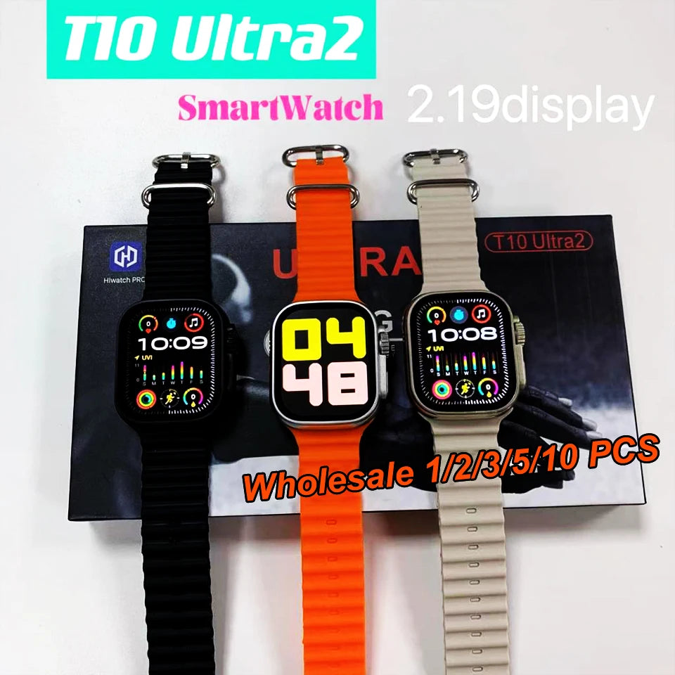 2024 T10 Ultra 2 Smart Watch Men 49mm Series 8 2.3"AMOLED Screen NFC Com pass Waterproof For Apple Watch lwO Ultra 8 Smartwatch