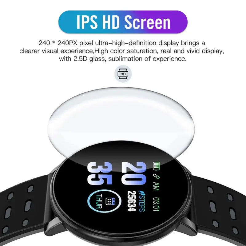 Reloj 119 Plus Smart Watch 2024 Fashion Round Bluetooth Waterproof Sports Tracker Fitness Clock For Android IOS Fit Men Women