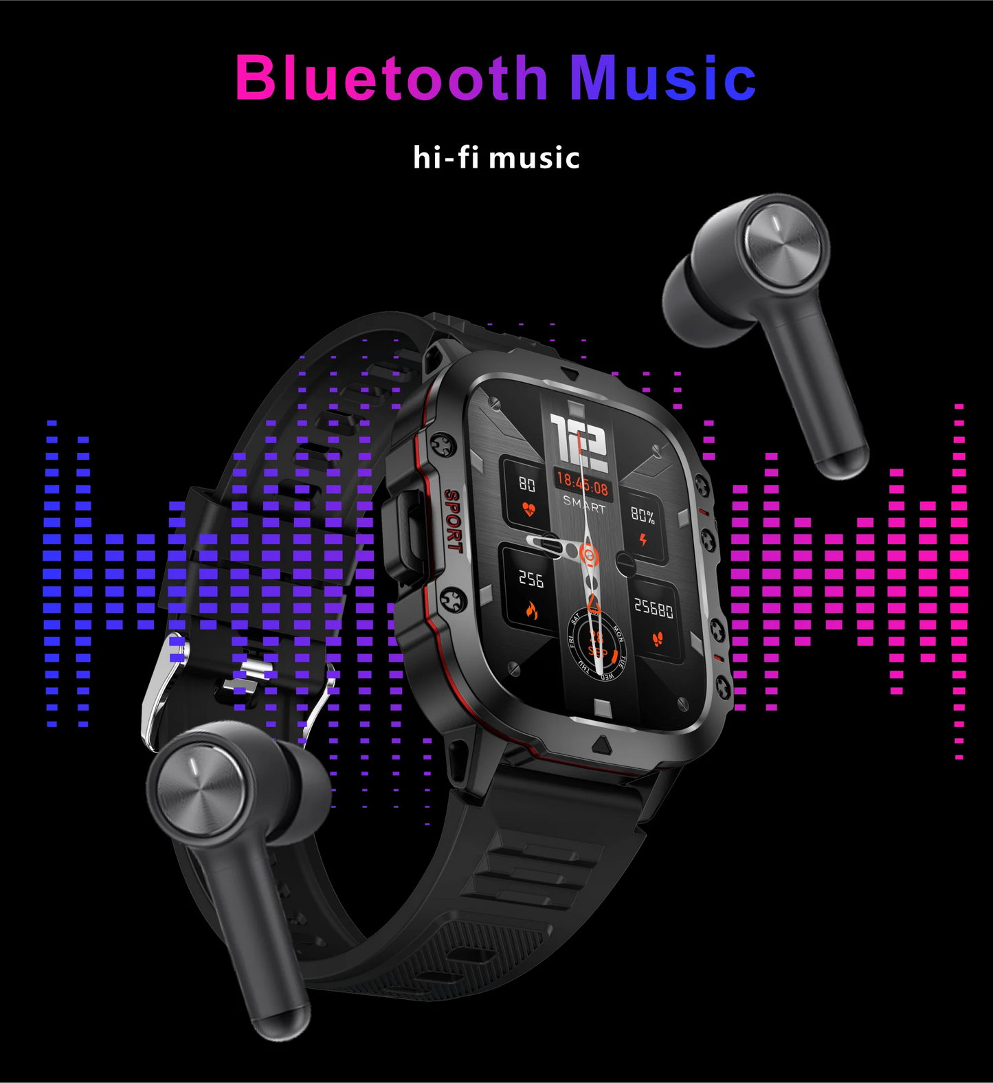 2024 Outdoor Smart Watch Men 2.01" Screen 3AT Waterproof Watches Bluetooth Call Ai Voice Sport Smartwatch For Android Xiaomi IOS